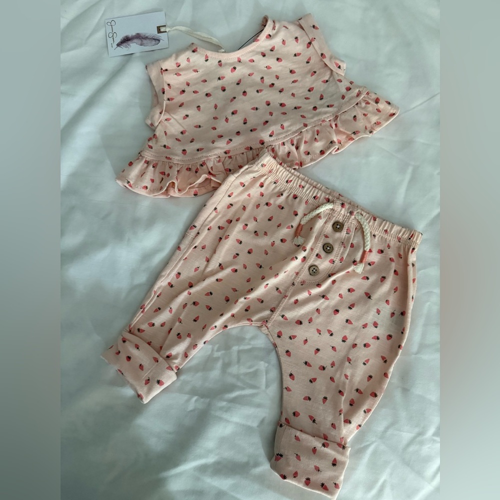 Jessica Simpson Pink Strawberry Kids Matching Set
